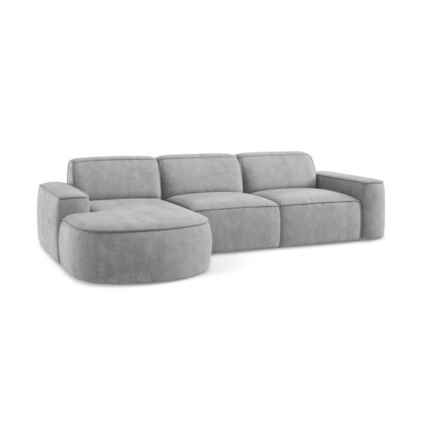 Svetlosivá ženilková rohová pohovka (ľavý roh/s leňoškou) Omao – Makamii-image-4