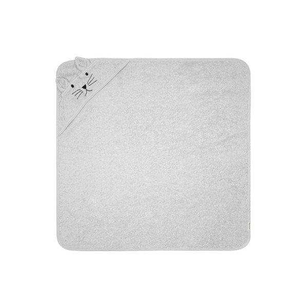Sivý bavlnený detský uterák s kapucňou Kindsgut Cat-image-3