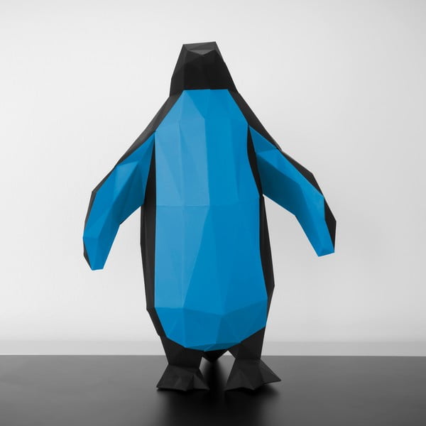Papierová socha Tučniak, čierno-modrý
