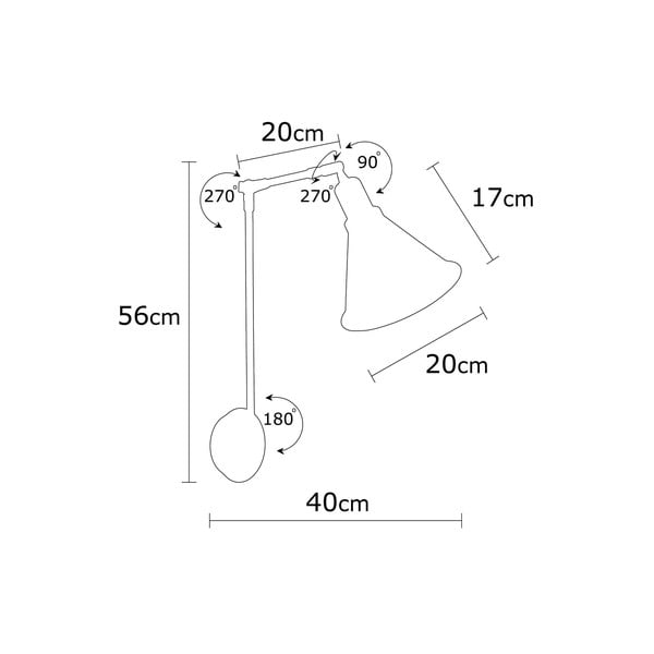 Čierne nástenné svietidlo ø 20 cm Chicago – Opviq lights-image-4