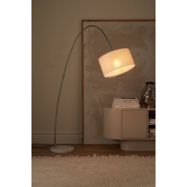 Biela látková stojacia lampa s ohýbateľnou konštrukciou (výška  145 cm) Arc – Ellos Home-image-2
