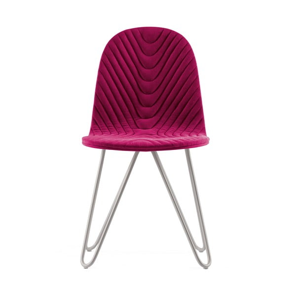 Ružová stolička s kovovými nohami IKER Mannequin X Wave