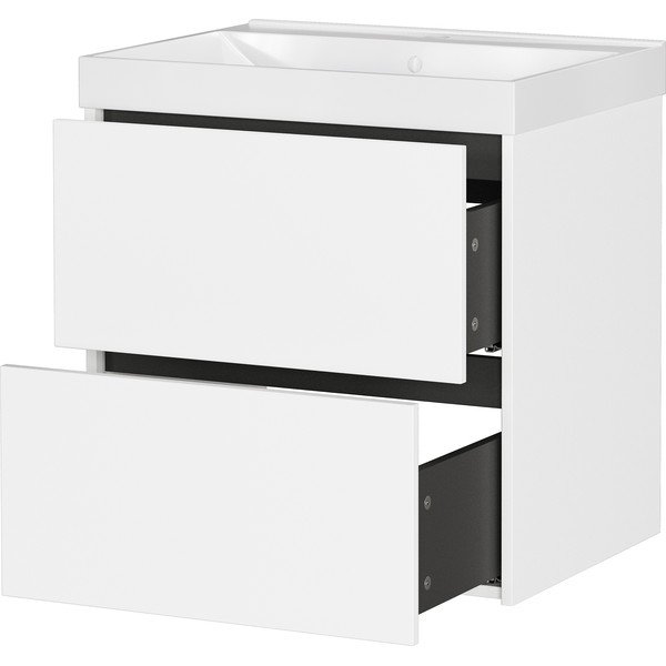 Biela matná závesná skrinka pod umývadlo 61x65 cm Bodera – Germania-image-4