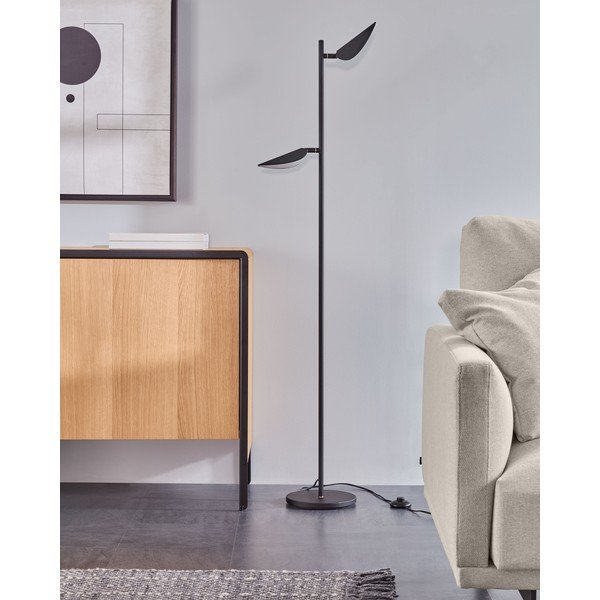 Čierna LED stojacia lampa (výška 150 cm) Veleira – Kave Home-image-1