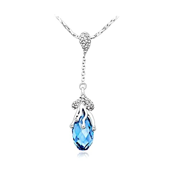 Náhrdelník s modrými krištáľmi Swarovski Elements Crystals Drop