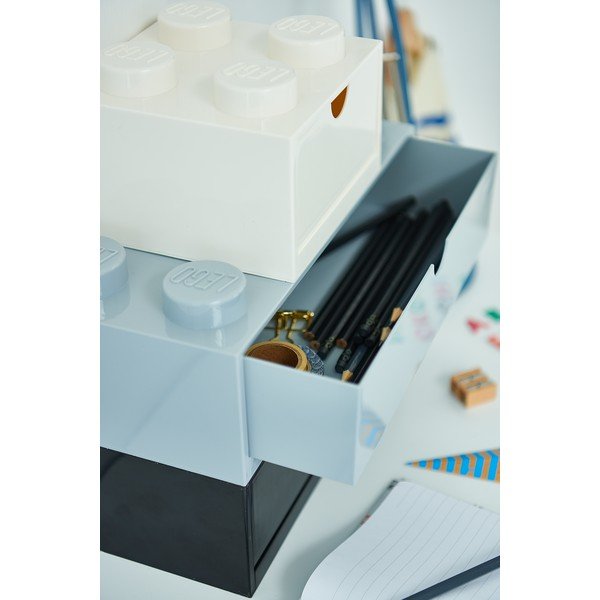 Sivý stolový box so zásuvkou LEGO® Brick, 31,6 x 11,3 cm-image-2