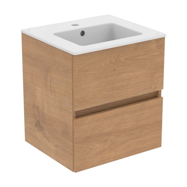 Závesná skrinka pod umývadlo v dekore duba v prírodnej farbe 50x55 cm Eurovit+ – Ideal Standard-image-2