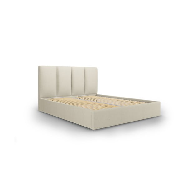 Béžová dvojlôžková posteľ Mazzini Beds Juniper, 160 x 200 cm