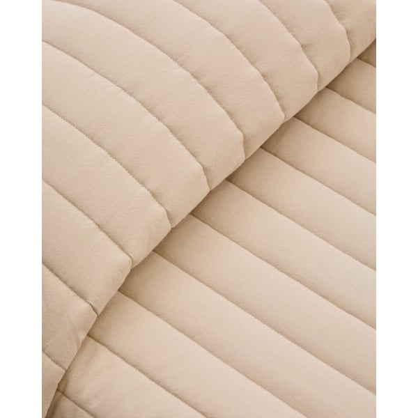 Béžový prešívaný pléd z Bio bavlny 180x240 cm Sini – Kave Home-image-4