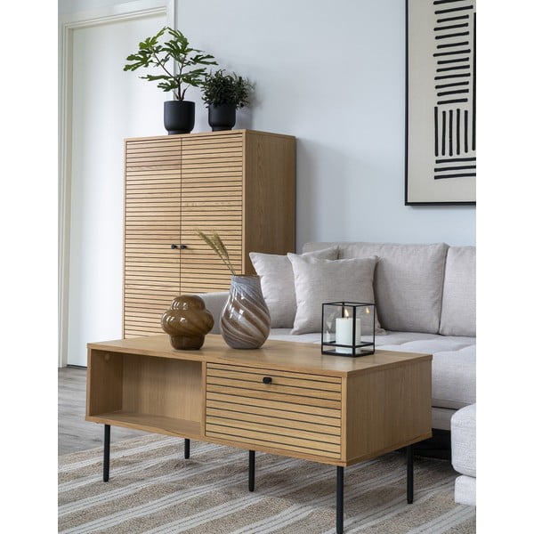 Konferenčný stolík s doskou v dubovom dekore v prírodnej farbe 50x100 cm Kyoto – House Nordic-image-2