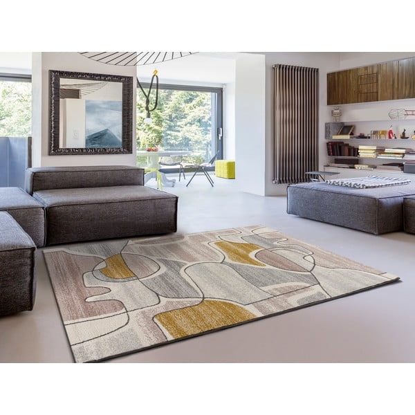 Žlto-krémový koberec 135x190 cm Ashley - Universal-image-1