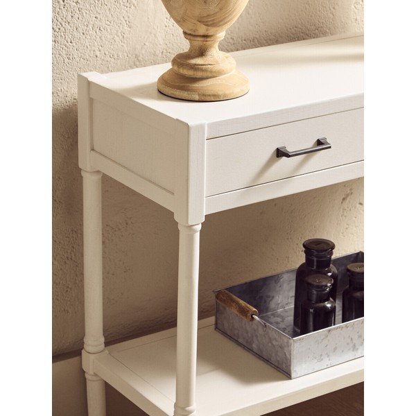 Biely konzolový stolík z borovicového dreva 35x91 cm Heritage – Premier Housewares-image-3