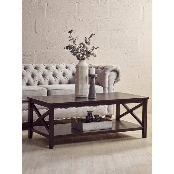 Čierny konferenčný stolík 60x120 cm Heritage – Premier Housewares-image-3