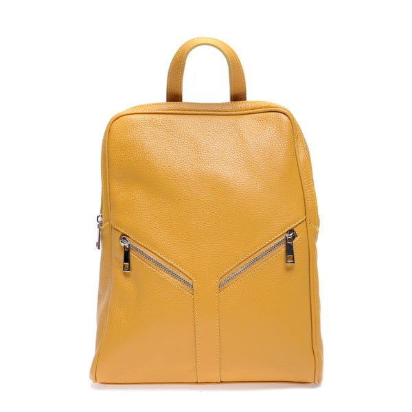 Žltý kožený batoh Roberta M Linda