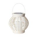 Biely solárny LED lampáš vhodný do exteriéru Star Trading Rustic, výška 16 cm