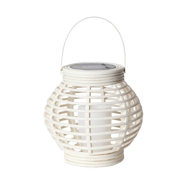 Biely solárny LED lampáš vhodný do exteriéru Star Trading Rustic, výška 16 cm