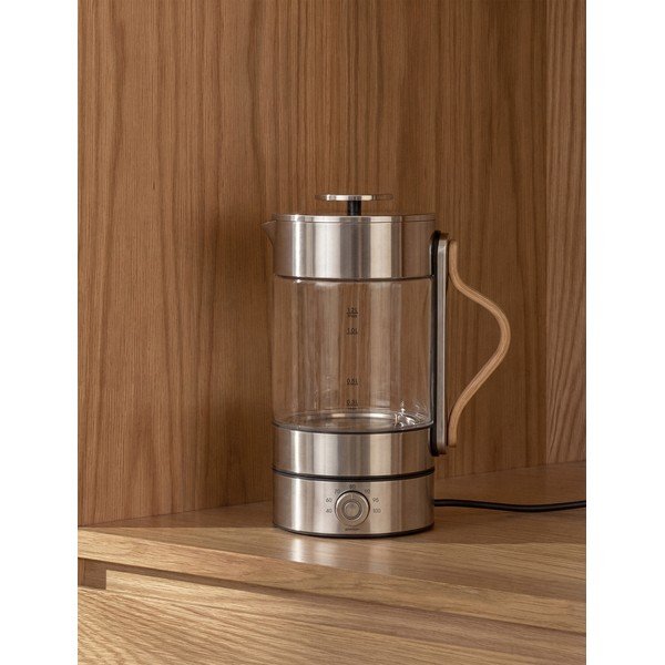 Sklenená rýchlovarná kanvica v striebornej farbe 1,2 l Emma – Stelton-image-2