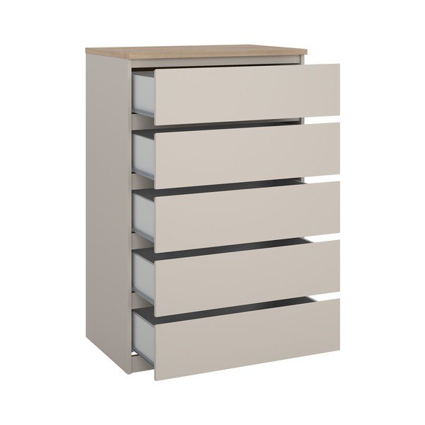 Krémovobiela komoda 77x121x50 cm Naia – Tvilum-image-3