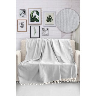 Svetlosivý bavlnený pléd cez posteľ Viaden HN, 170 x 230 cm