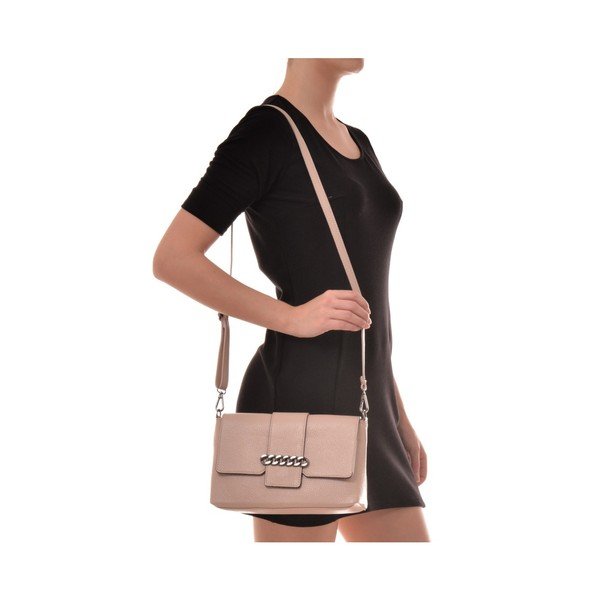 Ružová kožená kabelka Mangotti Bags Baso-image-4