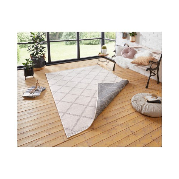 Sivo-krémový obojstranný behúň vhodný aj do exteriéru Bougari Corsica, 80 × 350 cm-image-1