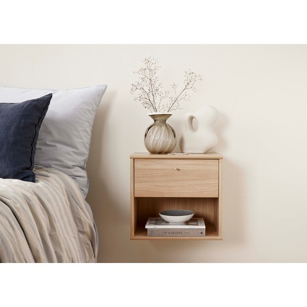 Závesný nočný stolík s poličkami v dekore duba Mistral - Hammel Furniture-image-1