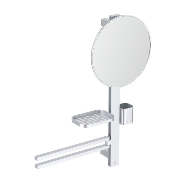 Nástenné zrkadlo s poličkou/s vešiakom ø 33 cm ALU+ – Ideal Standard-image-2