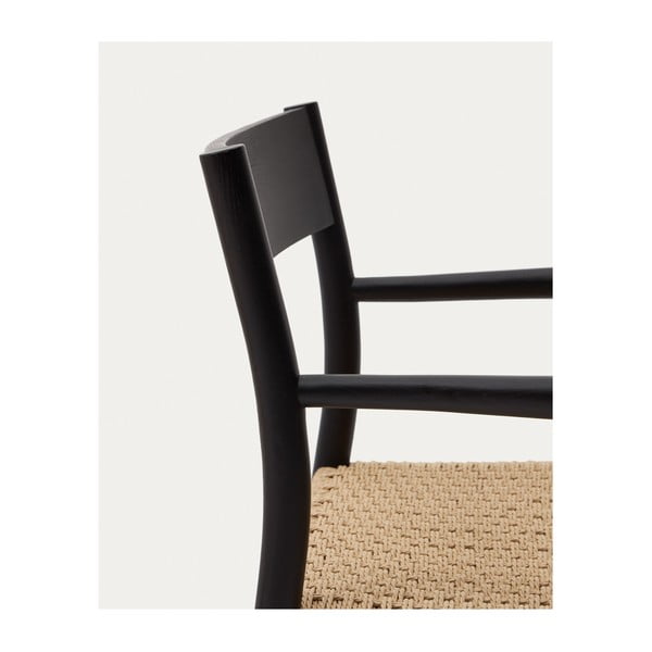Čierna/v prírodnej farbe jedálenská stolička z dubového dreva Yalia – Kave Home-image-3