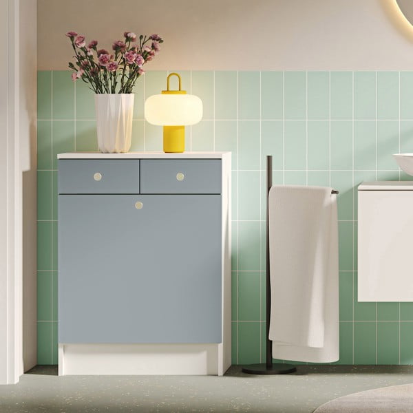 Sivo-biela kúpeľňová skrinka 60x82 cm Combi – TemaHome-image-1