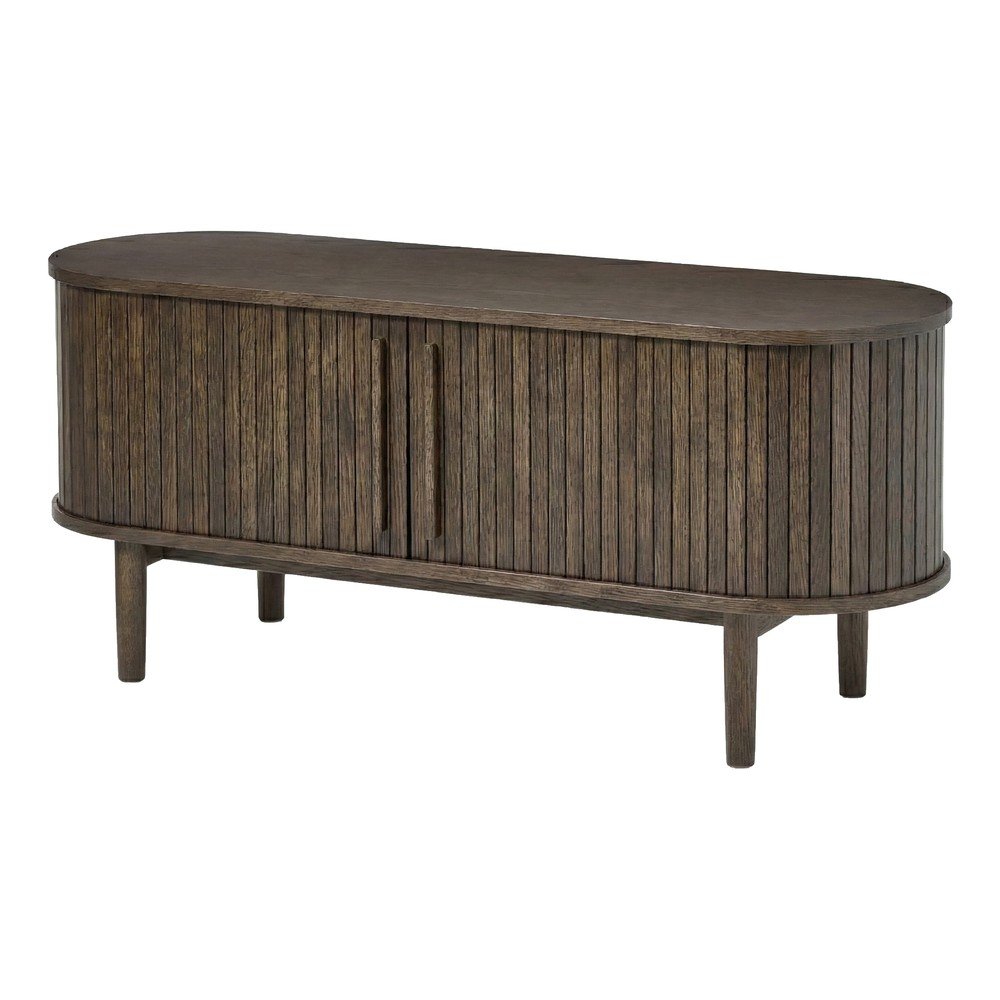 E-shop TV stolík v dekore duba v tmavo prírodnej farbe 140x56x40 cm Meta – Unique Furniture
