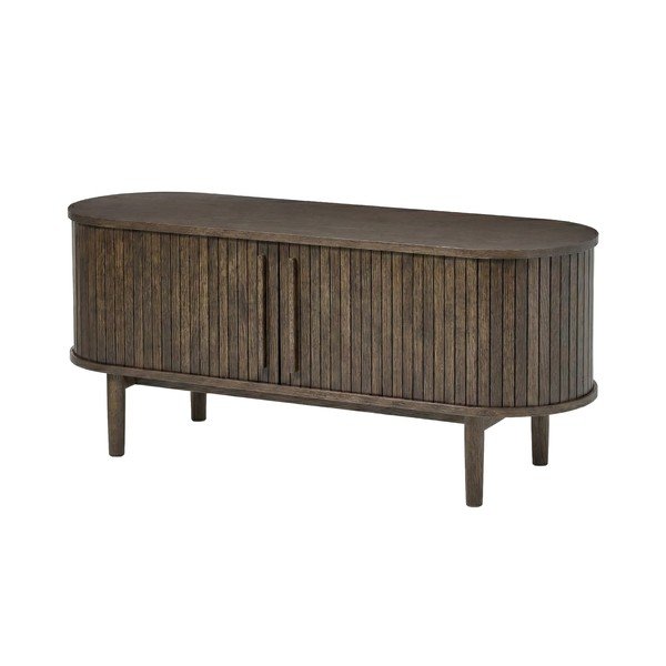 TV stolík v dekore duba v tmavo prírodnej farbe 140x56x40 cm Meta – Unique Furniture