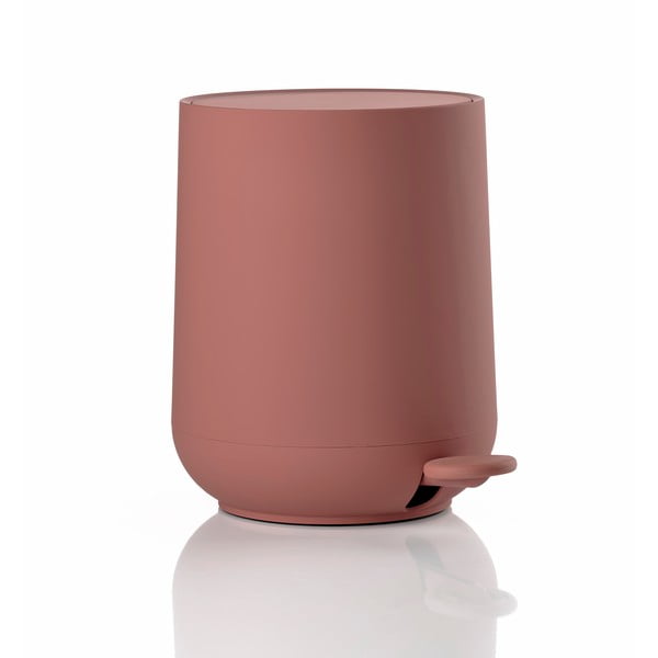 Svetločervený nášľapný plastový odpadkový kôš 3 l Nova – Zone-image-2