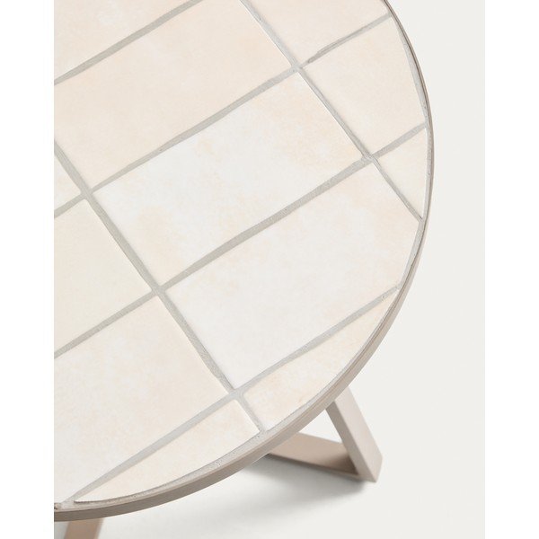 Okrúhly záhradný stolík s keramickou doskou ø 45 cm Tella – Kave Home-image-3