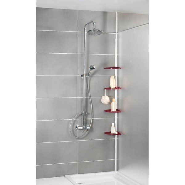 Ružová teleskopická polica do sprchy Wenko Compact-image-1