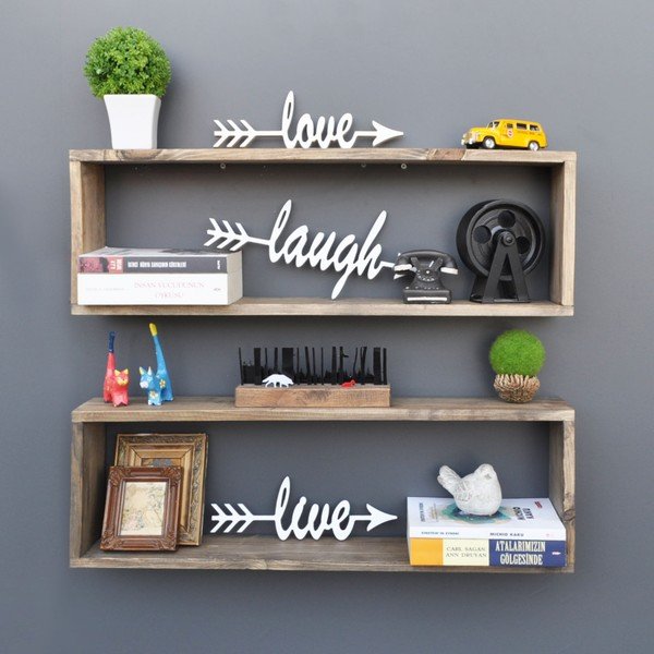 Súprava 2 drevených políc Rectangle-image-1