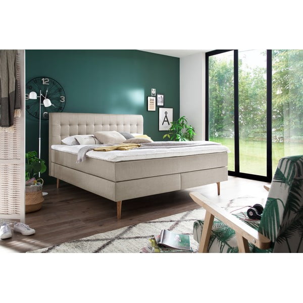 Béžová boxspring posteľ 180x200 cm Massello – Meise Möbel-image-1