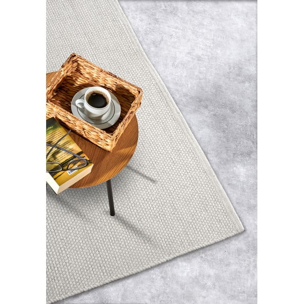 Krémovobiely ručne tkaný koberec s prímesou vlny 120x170 cm Pradesh Natural White – Elle Decoration-image-2