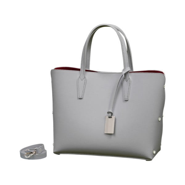 Sivá kabelka z pravej kože Andrea Cardone Dettalgio L