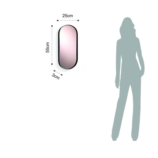 Nástenné oválne zrkadlo Tomasucci Afterlight, 25 x 55 cm-image-2