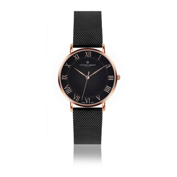 Unisex hodinky s remienkom z antikoro ocele v čiernej farbe Frederic Graff Brait