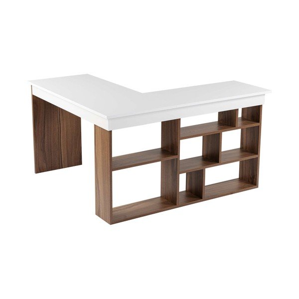 Pracovný stôl v dekore orecha 120x130 cm Vesper – Kalune Design