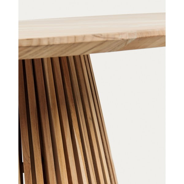 Okrúhly jedálenský stôl z tíkového dreva v prírodnej farbe ø 90 cm Jeanette – Kave Home-image-2