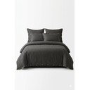 Tmavosivé obliečky na jednolôžko z bavlny Renforcé 140x200 cm Como Striped – Mila Home Luxury