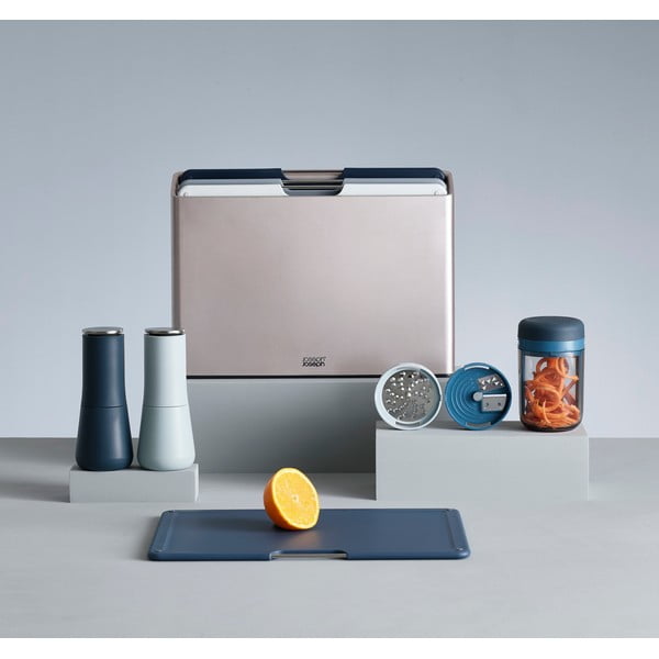 Súprava 2 modrých mlynčekov na soľ a korenie Joseph Joseph Milltop Sky-image-1