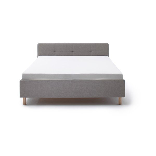 Svetlosivá čalúnená dvojlôžková posteľ bez roštu 180x200 cm Amelie – Meise Möbel-image-2
