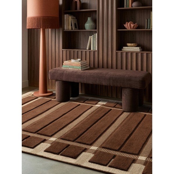 Hnedý/béžový ručne tkaný vlnený koberec 120x170 cm – Asiatic Carpets-image-1
