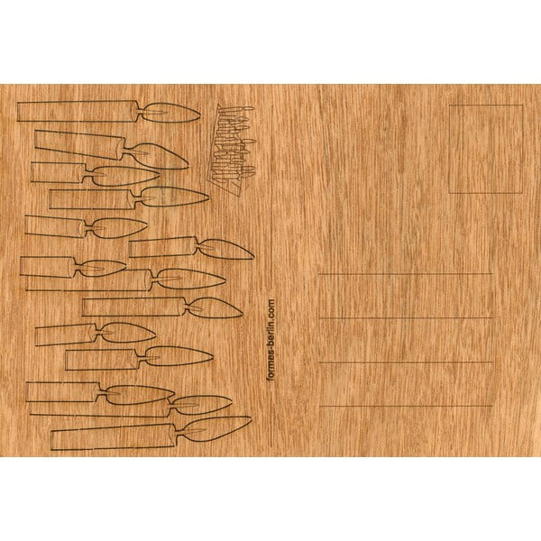 Drevená pohľadnica FORMES Berlin Sviečky, 14,8 x 10,5 cm-image-1