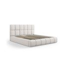 Svetlosivá čalúnená dvojlôžková posteľ s úložným priestorom s roštom 140x200 cm Bellis – Micadoni Home