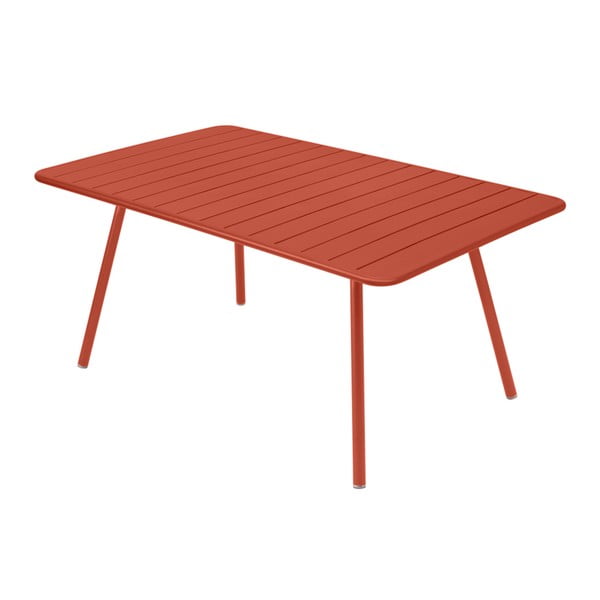 Oranžovočervený kovový jedálenský stôl Fermob Luxembourg