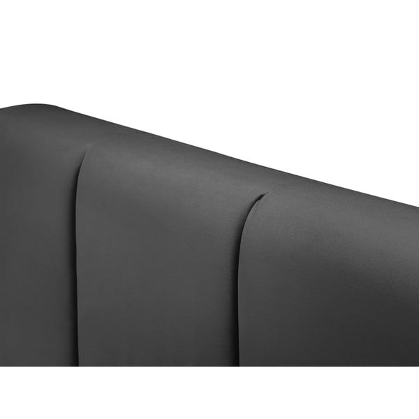Tmavosivá zamatová dvojlôžková posteľ Mazzini Beds Afra, 200 x 200 cm-image-4